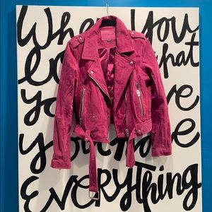 Blank NYC Pink Suede Moto Jacket